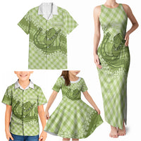 Omaomao Hawaii Cowboy Palaka Motifs Personalised Family Matching Tank Maxi Dress and Hawaiian Shirt Paniolo Festival Puakenikeni Lei LT14 - Polynesian Pride