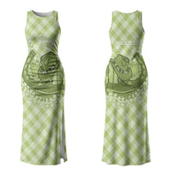 Omaomao Hawaii Cowboy Palaka Motifs Personalised Family Matching Tank Maxi Dress and Hawaiian Shirt Paniolo Festival Puakenikeni Lei LT14 Mom's Dress Green - Polynesian Pride