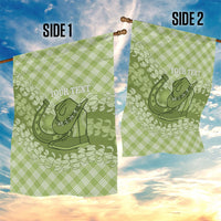 Omaomao Hawaii Cowboy Palaka Motifs Personalised Garden Flag Paniolo Festival Puakenikeni Lei LT14 - Polynesian Pride