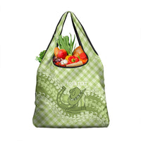 Omaomao Hawaii Cowboy Palaka Motifs Personalised Grocery Bag Paniolo Festival Puakenikeni Lei LT14 1-pack One Size Green - Polynesian Pride