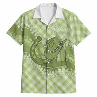 Omaomao Hawaii Cowboy Palaka Motifs Personalised Hawaiian Shirt Paniolo Festival Puakenikeni Lei LT14 Green - Polynesian Pride