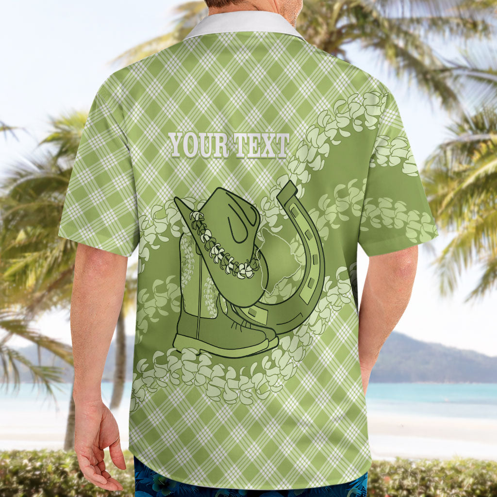 Omaomao Hawaii Cowboy Palaka Motifs Personalised Hawaiian Shirt Paniolo Festival Puakenikeni Lei LT14 - Polynesian Pride