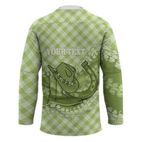 Omaomao Hawaii Cowboy Palaka Motifs Personalised Hockey Jersey Paniolo Festival Puakenikeni Lei LT14 - Polynesian Pride