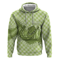 Omaomao Hawaii Cowboy Palaka Motifs Personalised Hoodie Paniolo Festival Puakenikeni Lei LT14 Pullover Hoodie Green - Polynesian Pride