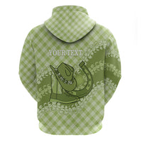 Omaomao Hawaii Cowboy Palaka Motifs Personalised Hoodie Paniolo Festival Puakenikeni Lei LT14 - Polynesian Pride
