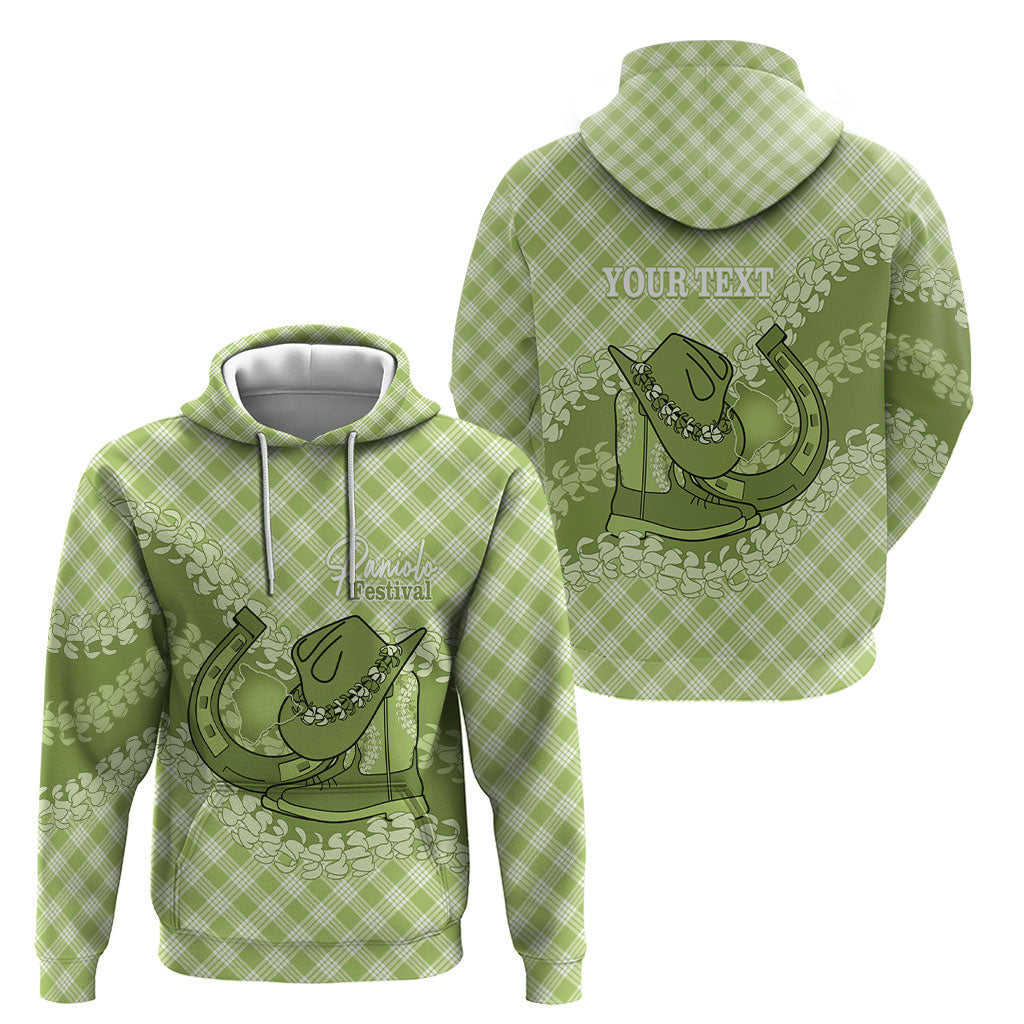 Omaomao Hawaii Cowboy Palaka Motifs Personalised Hoodie Paniolo Festival Puakenikeni Lei LT14 - Polynesian Pride