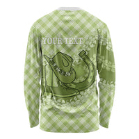 Omaomao Hawaii Cowboy Palaka Motifs Personalised Long Sleeve Shirt Paniolo Festival Puakenikeni Lei LT14 - Polynesian Pride