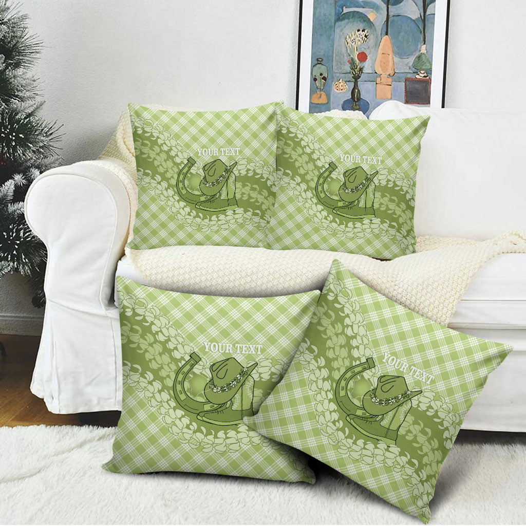 Omaomao Hawaii Cowboy Palaka Motifs Personalised Pillow Cover Paniolo Festival Puakenikeni Lei LT14 - Polynesian Pride
