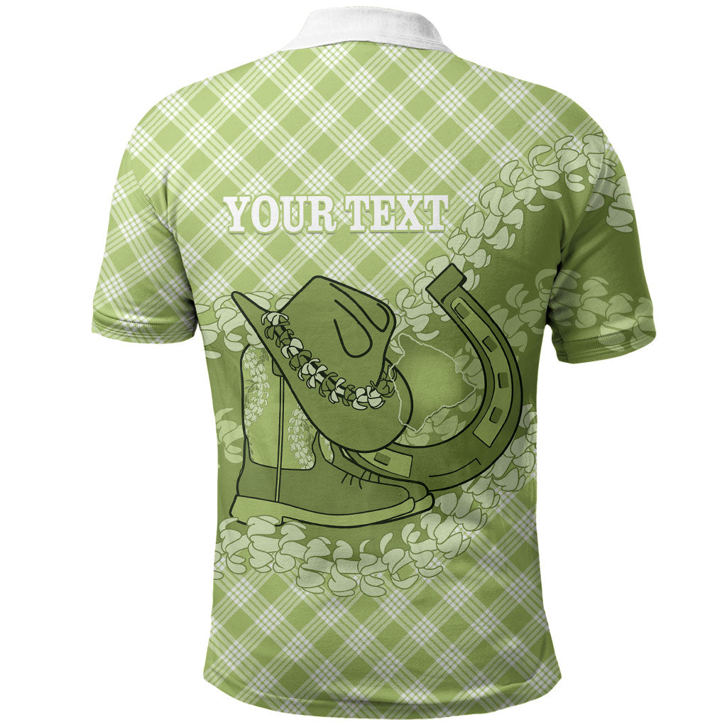 Omaomao Hawaii Cowboy Palaka Motifs Personalised Polo Shirt Paniolo Festival Puakenikeni Lei LT14 - Polynesian Pride