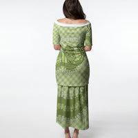Omaomao Hawaii Cowboy Palaka Motifs Personalised Puletasi Paniolo Festival Puakenikeni Lei LT14 - Polynesian Pride