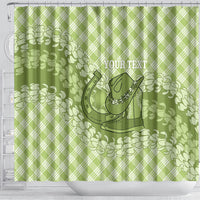 Omaomao Hawaii Cowboy Palaka Motifs Personalised Shower Curtain Paniolo Festival Puakenikeni Lei LT14 - Polynesian Pride