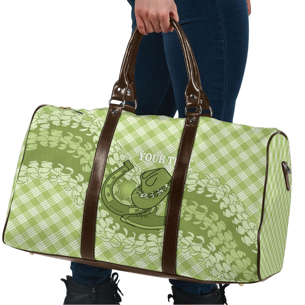 Omaomao Hawaii Cowboy Palaka Motifs Personalised Travel Bag Paniolo Festival Puakenikeni Lei LT14 - Polynesian Pride
