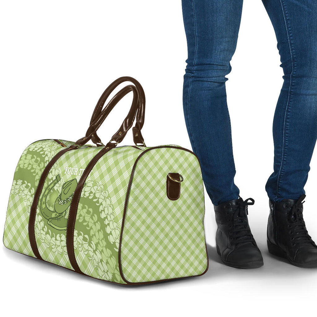 Omaomao Hawaii Cowboy Palaka Motifs Personalised Travel Bag Paniolo Festival Puakenikeni Lei LT14 - Polynesian Pride