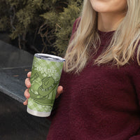 Omaomao Hawaii Cowboy Palaka Motifs Personalised Tumbler Cup Paniolo Festival Puakenikeni Lei LT14 - Polynesian Pride