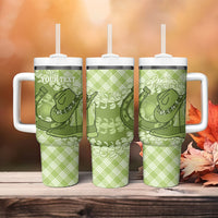 Omaomao Hawaii Cowboy Palaka Motifs Personalised Tumbler With Handle Paniolo Festival Puakenikeni Lei LT14 - Polynesian Pride
