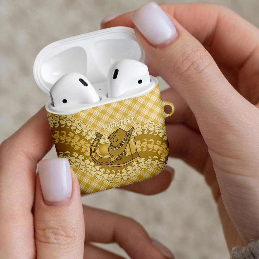 Melemele Hawaii Cowboy Palaka Motifs Personalised AirPods Case Paniolo Festival Puakenikeni Lei LT14 - Polynesian Pride