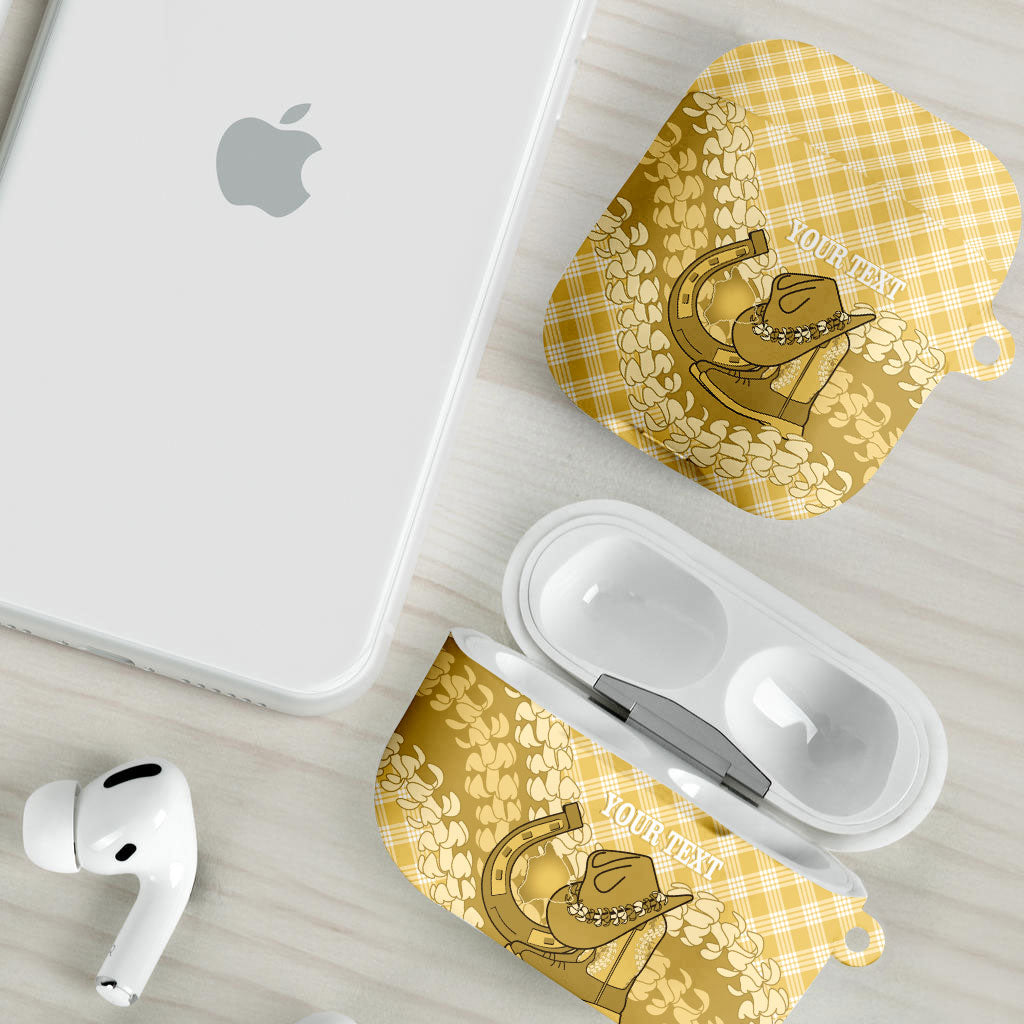 Melemele Hawaii Cowboy Palaka Motifs Personalised AirPods Case Paniolo Festival Puakenikeni Lei LT14 - Polynesian Pride