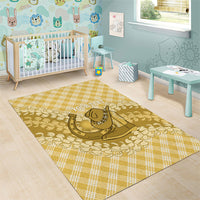 Melemele Hawaii Cowboy Palaka Motifs Personalised Area Rug Paniolo Festival Puakenikeni Lei