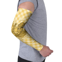 Melemele Hawaii Cowboy Palaka Motifs Personalised Arm Sleeves Paniolo Festival Puakenikeni Lei LT14 - Polynesian Pride