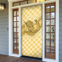 Melemele Hawaii Cowboy Palaka Motifs Personalised Door Cover Paniolo Festival Puakenikeni Lei LT14 - Polynesian Pride