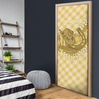 Melemele Hawaii Cowboy Palaka Motifs Personalised Door Cover Paniolo Festival Puakenikeni Lei LT14 - Polynesian Pride