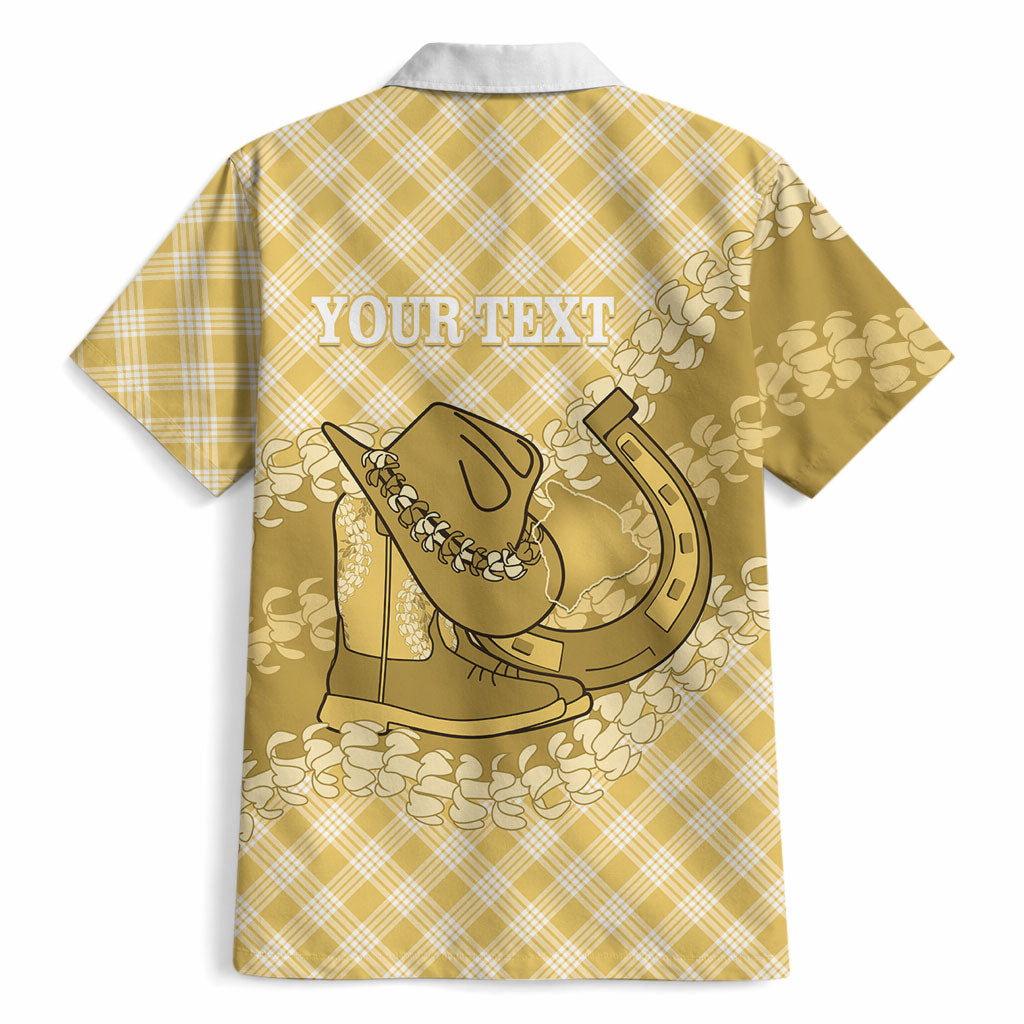 Melemele Hawaii Cowboy Palaka Motifs Personalised Hawaiian Shirt Paniolo Festival Puakenikeni Lei LT14 - Polynesian Pride