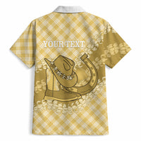 Melemele Hawaii Cowboy Palaka Motifs Personalised Hawaiian Shirt Paniolo Festival Puakenikeni Lei LT14 - Polynesian Pride
