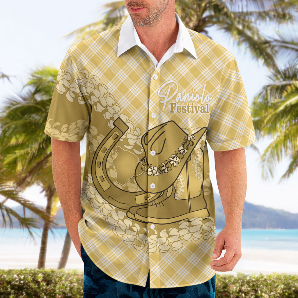 Melemele Hawaii Cowboy Palaka Motifs Personalised Hawaiian Shirt Paniolo Festival Puakenikeni Lei LT14 - Polynesian Pride