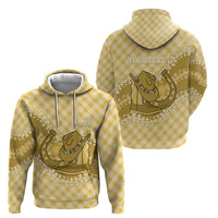 Melemele Hawaii Cowboy Palaka Motifs Personalised Hoodie Paniolo Festival Puakenikeni Lei LT14 - Polynesian Pride
