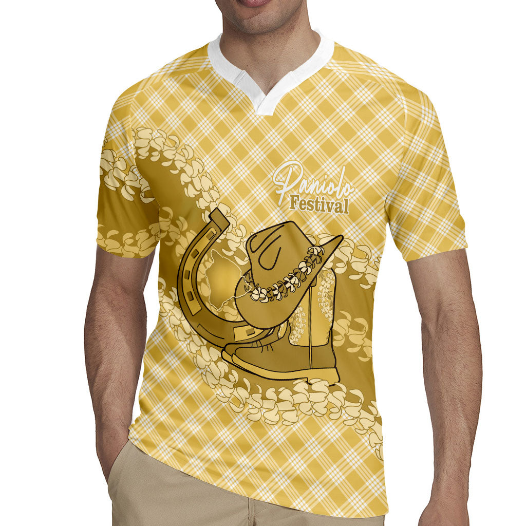 Melemele Hawaii Cowboy Palaka Motifs Personalised Rugby Jersey Paniolo Festival Puakenikeni Lei LT14 - Polynesian Pride