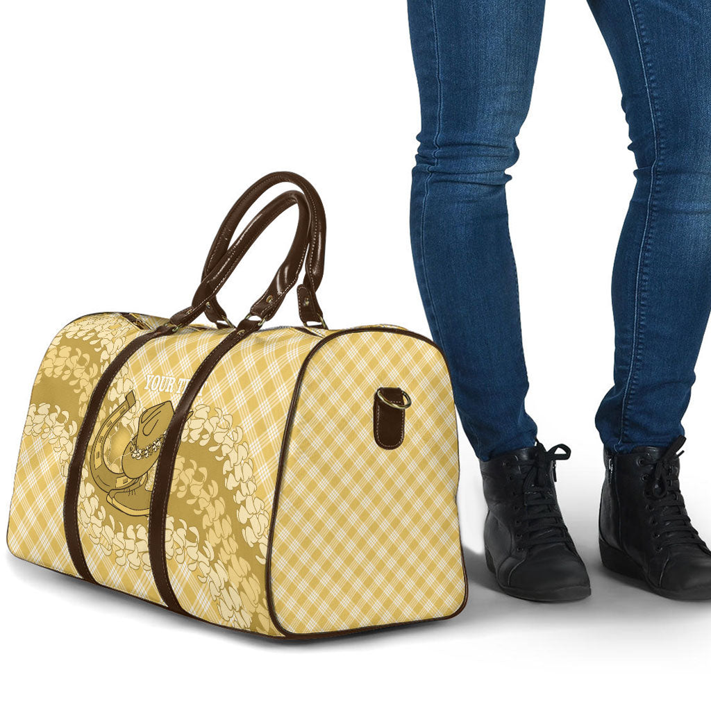 Melemele Hawaii Cowboy Palaka Motifs Personalised Travel Bag Paniolo Festival Puakenikeni Lei LT14 - Polynesian Pride