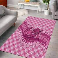 Alaka Hawaii Cowboy Palaka Motifs Personalised Area Rug Paniolo Festival Puakenikeni Lei