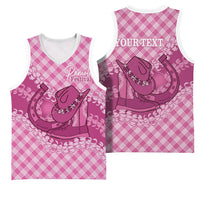 Alaka Hawaii Cowboy Palaka Motifs Personalised Basketball Jersey Paniolo Festival Puakenikeni Lei LT14 - Polynesian Pride