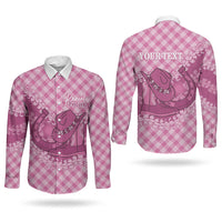 Alaka Hawaii Cowboy Palaka Motifs Personalised Couples Matching Summer Maxi Dress and Long Sleeve Button Shirt Paniolo Festival Puakenikeni Lei LT14 - Polynesian Pride