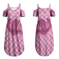 Alaka Hawaii Cowboy Palaka Motifs Personalised Couples Matching Summer Maxi Dress and Long Sleeve Button Shirt Paniolo Festival Puakenikeni Lei LT14 - Polynesian Pride