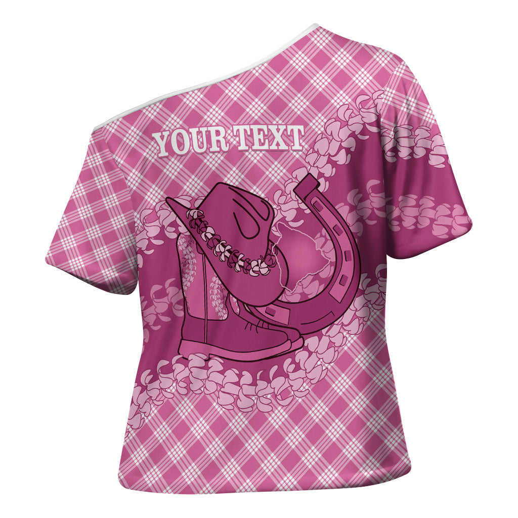 Alaka Hawaii Cowboy Palaka Motifs Personalised Cross Shoulder Shirt Paniolo Festival Puakenikeni Lei LT14 - Polynesian Pride