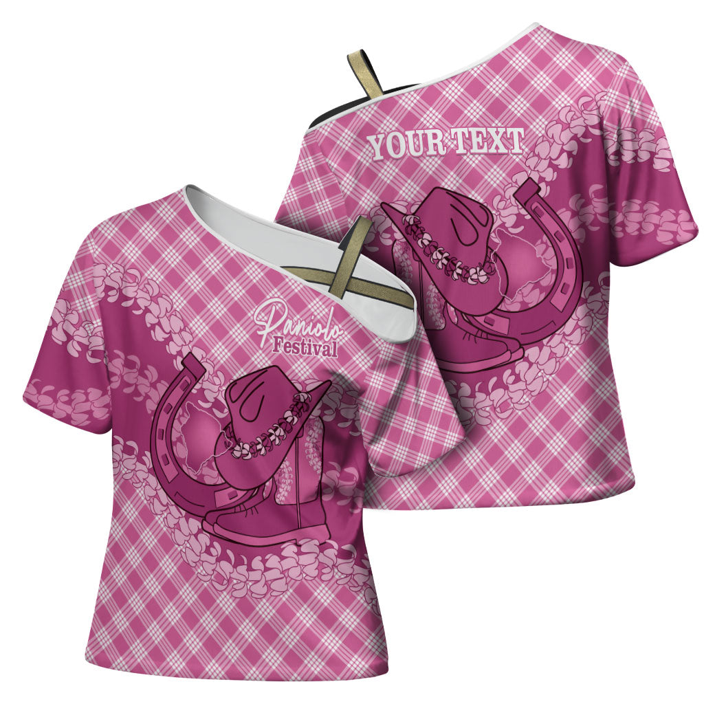 Alaka Hawaii Cowboy Palaka Motifs Personalised Cross Shoulder Shirt Paniolo Festival Puakenikeni Lei LT14 - Polynesian Pride