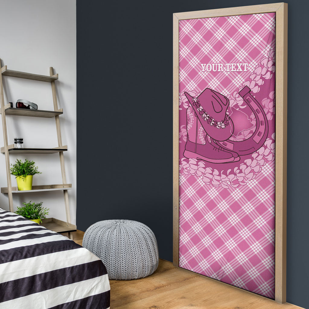 Alaka Hawaii Cowboy Palaka Motifs Personalised Door Cover Paniolo Festival Puakenikeni Lei LT14 - Polynesian Pride