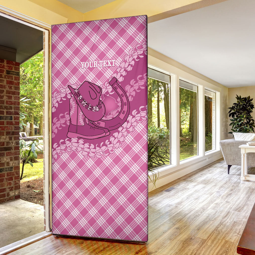 Alaka Hawaii Cowboy Palaka Motifs Personalised Door Cover Paniolo Festival Puakenikeni Lei LT14 - Polynesian Pride