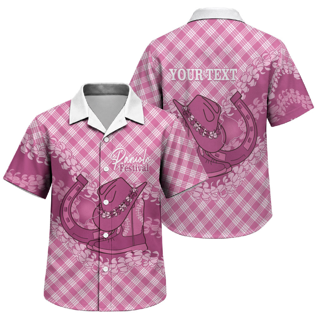 Alaka Hawaii Cowboy Palaka Motifs Personalised Family Matching Mermaid Dress and Hawaiian Shirt Paniolo Festival Puakenikeni Lei LT14 Son's Shirt Pink - Polynesian Pride