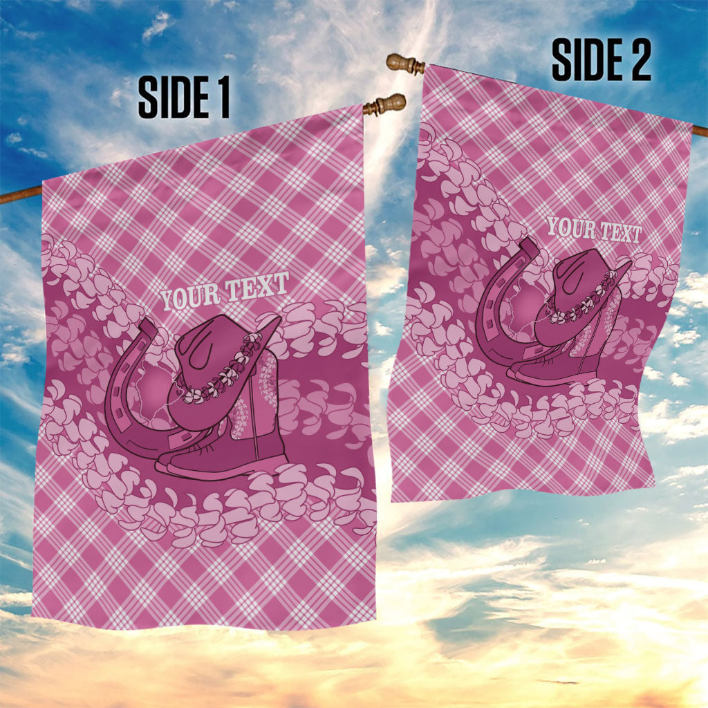 Alaka Hawaii Cowboy Palaka Motifs Personalised Garden Flag Paniolo Festival Puakenikeni Lei LT14 - Polynesian Pride