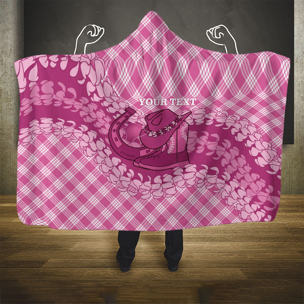 Alaka Hawaii Cowboy Palaka Motifs Personalised Hooded Blanket Paniolo Festival Puakenikeni Lei LT14 - Polynesian Pride