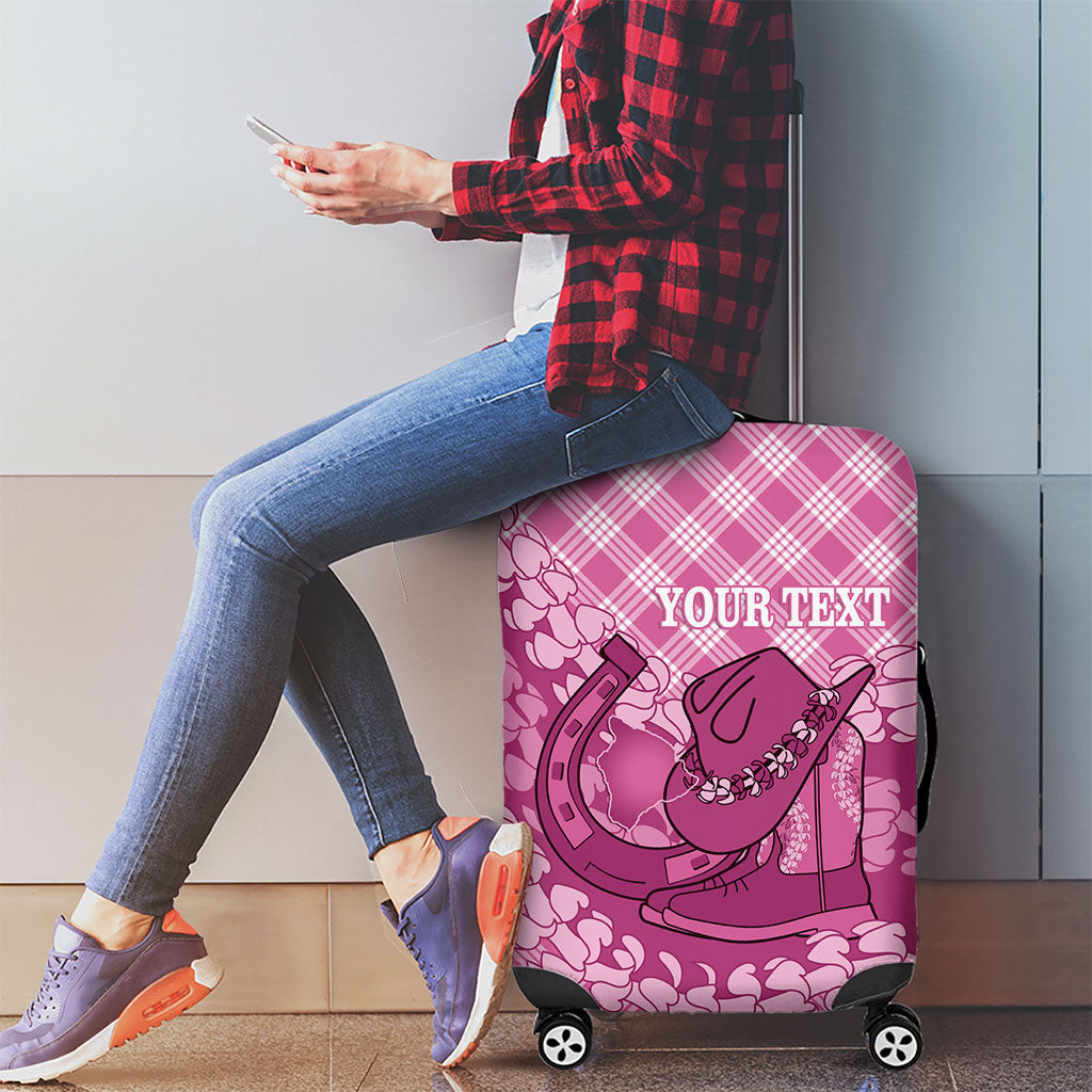 Alaka Hawaii Cowboy Palaka Motifs Personalised Luggage Cover Paniolo Festival Puakenikeni Lei LT14 - Polynesian Pride
