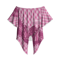 Alaka Hawaii Cowboy Palaka Motifs Personalised Off Shoulder Wrap Waist Top Paniolo Festival Puakenikeni Lei LT14 - Polynesian Pride