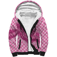 Alaka Hawaii Cowboy Palaka Motifs Personalised Sherpa Hoodie Paniolo Festival Puakenikeni Lei