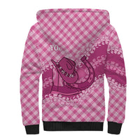 Alaka Hawaii Cowboy Palaka Motifs Personalised Sherpa Hoodie Paniolo Festival Puakenikeni Lei