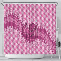 Alaka Hawaii Cowboy Palaka Motifs Personalised Shower Curtain Paniolo Festival Puakenikeni Lei LT14 - Polynesian Pride