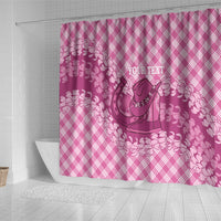 Alaka Hawaii Cowboy Palaka Motifs Personalised Shower Curtain Paniolo Festival Puakenikeni Lei LT14 - Polynesian Pride