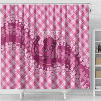Alaka Hawaii Cowboy Palaka Motifs Personalised Shower Curtain Paniolo Festival Puakenikeni Lei LT14 - Polynesian Pride