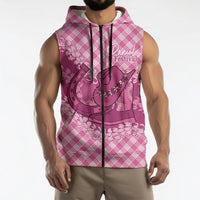 Alaka Hawaii Cowboy Palaka Motifs Personalised Sleeveless Zip Hoodie Paniolo Festival Puakenikeni Lei LT14 - Polynesian Pride